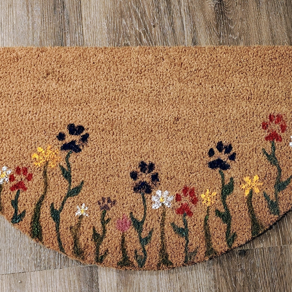 Floral Half-Moon Doormat